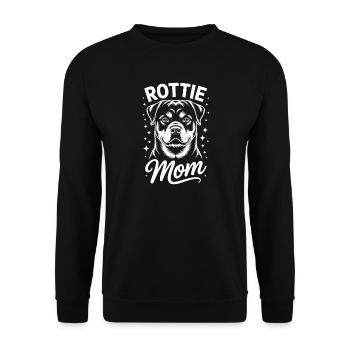 Rottweiler Spruch Mama Lustige Rottweiler Geschenk - Unisex Pullover - Schwarz - Vorne - Alina (178cm) & Michal (187cm)