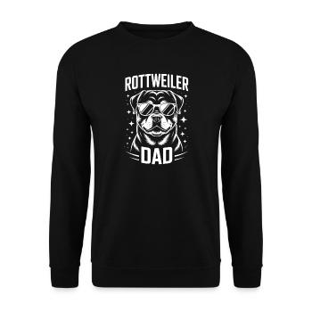 Rottweiler Spruch Papa Lustige Rottweiler Geschenk - Unisex Pullover - Schwarz - Vorne - Alina (178cm) & Michal (187cm)