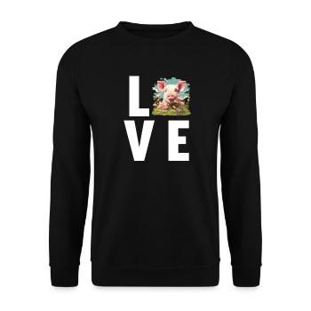 Pig Pig - Unisex Sweatshirt - black - Front - Alina (178cm) & Michal (187cm)
