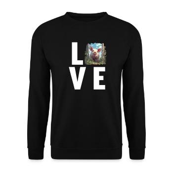 Pig Pig - Unisex Sweatshirt - black - Front - Alina (178cm) & Michal (187cm)