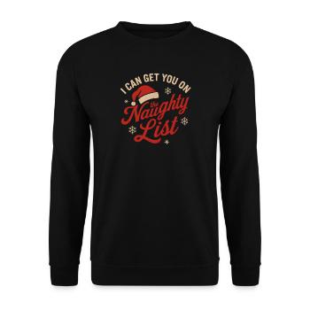 Weihnachten Naughty List Xmas Humor Männer Lustig - Unisex Pullover - Schwarz - Vorne - Alina (178cm) & Michal (187cm)