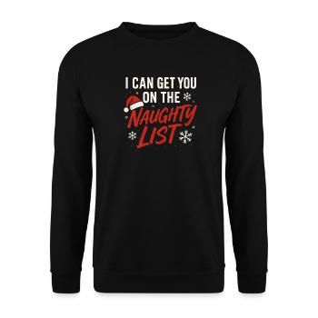 Noël Vilain Liste Noël Humour Hommes Drôle - Sweat-shirt Unisexe - noir - Devant - Alina (178cm) & Michal (187cm)