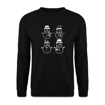 Weihnachtsmann Schneemann Weihnachten - Unisex Pullover - Schwarz - Vorne - Alina (178cm) & Michal (187cm)