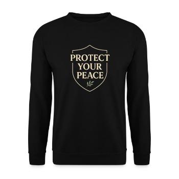 Calm is rebellion. Soft Life Self Care - Unisex Sweatshirt - black - Front - Alina (178cm) & Michal (187cm)