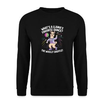 Danse amusante du lama : le Woolly Shuffle - Sweat-shirt Unisexe - noir - Devant - Alina (178cm) & Michal (187cm)