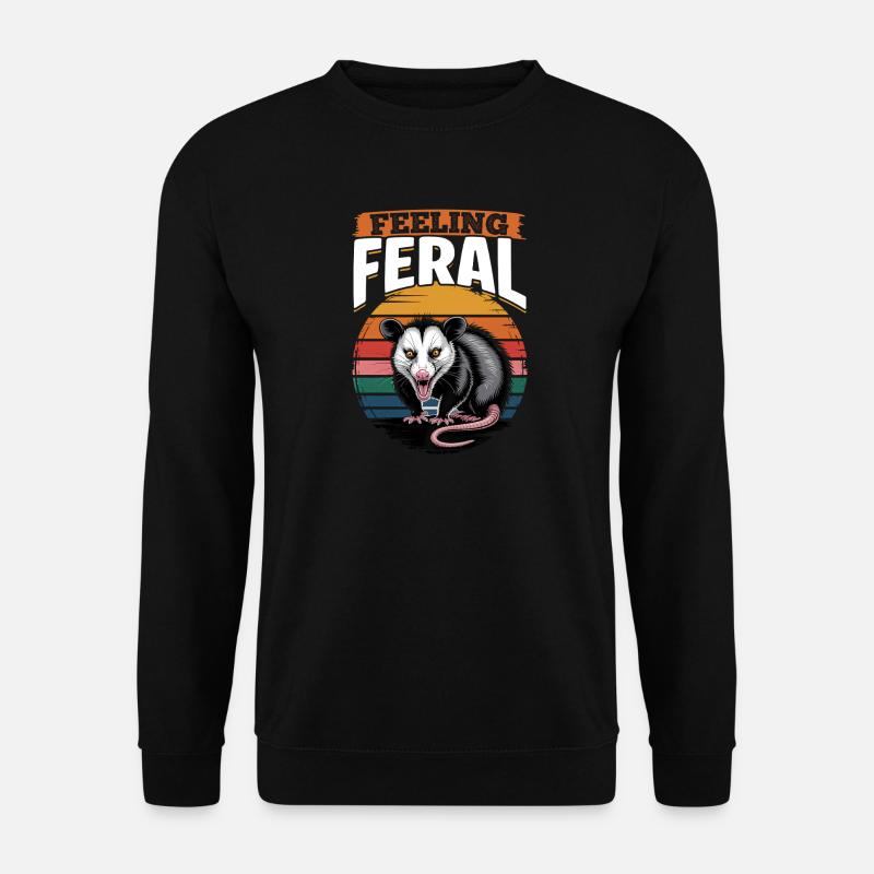 Funny Opossum - Unisex Pullover - Schwarz