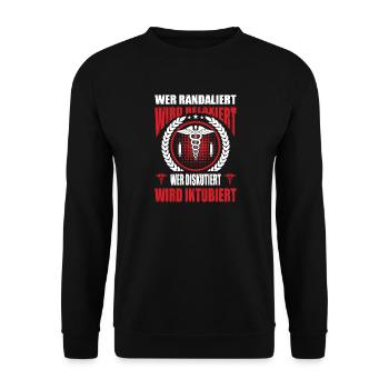 Pflegerin Geschenke Pflege Lustig Krankenpflegerin - Unisex Pullover - Schwarz - Vorne - Alina (178cm) & Michal (187cm)