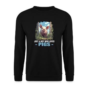 Pig Pig - Unisex Sweatshirt - black - Front - Alina (178cm) & Michal (187cm)
