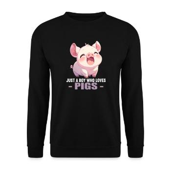 Cochon Cochon - Sweat-shirt Unisexe - noir - Devant - Alina (178cm) & Michal (187cm)