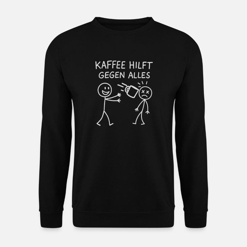 Coffee helps against everything stick figure - Unisex Sweatshirt - black