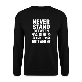 Rottweiler Saying Girl Fun Rottweiler Gift - Unisex Sweatshirt - black - Front - Alina (178cm) & Michal (187cm)