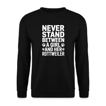 Rottweiler Saying Girl Fun Rottweiler Gift - Unisex Sweatshirt - black - Front - Alina (178cm) & Michal (187cm)