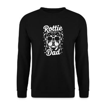 Rottweiler Spruch Papa Lustige Rottweiler Geschenk - Unisex Pullover - Schwarz - Vorne - Alina (178cm) & Michal (187cm)