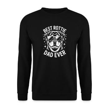 Rottweiler Spruch Papa Lustige Rottweiler Geschenk - Unisex Pullover - Schwarz - Vorne - Alina (178cm) & Michal (187cm)