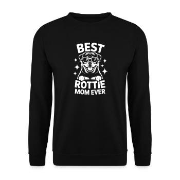 Rottweiler Saying Mom Funny Rottweiler Gift - Unisex Sweatshirt - black - Front - Alina (178cm) & Michal (187cm)