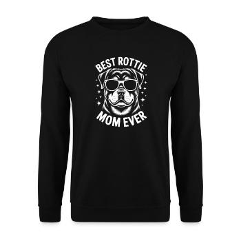 Rottweiler Saying Mom Funny Rottweiler Gift - Unisex Sweatshirt - black - Front - Alina (178cm) & Michal (187cm)