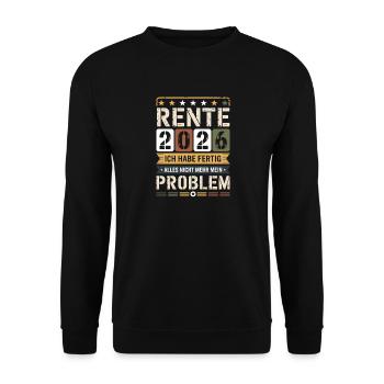 Pension 2026 I'm done - Unisex Sweatshirt - black - Front - Alina (178cm) & Michal (187cm)
