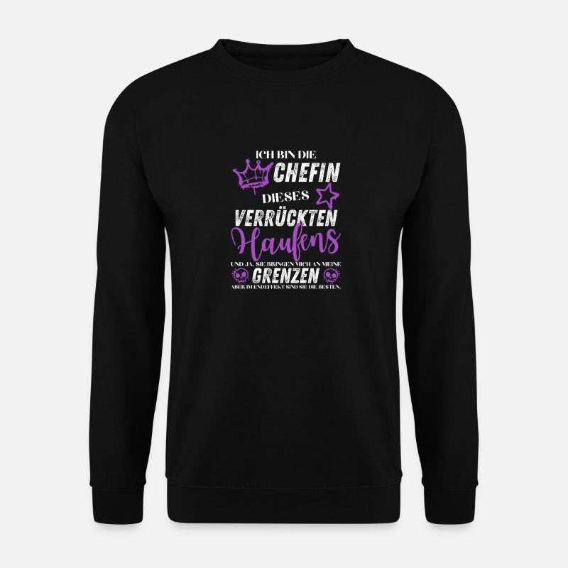 Chefin Chaos Crew – Frauenpower Sprüche - Unisex Pullover - Schwarz
