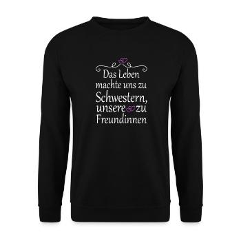 La vie a fait de nous sœurs Sœur - Sweat-shirt Unisexe - noir - Devant - Alina (178cm) & Michal (187cm)