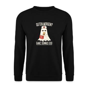 Pflegerin Geschenke Pflege Lustig Krankenpflegerin - Unisex Pullover - Schwarz - Vorne - Alina (178cm) & Michal (187cm)