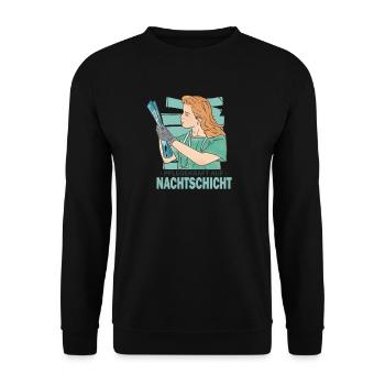 Pflegerin Geschenke Pflege Lustig Krankenpflegerin - Unisex Pullover - Schwarz - Vorne - Alina (178cm) & Michal (187cm)