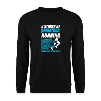 6 Stages of Marathon Funny Run Jogging Runner - Unisex Sweatshirt - black - Front - Alina (178cm) & Michal (187cm)