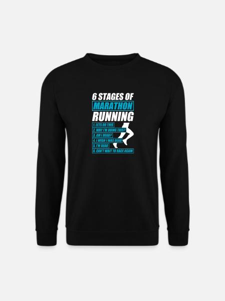 6 Stages of Marathon lustiges Lauf Joggen Läufer - Unisex Pullover - Schwarz