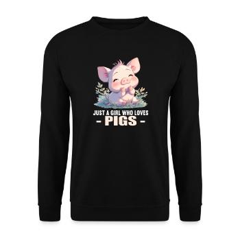Cochon Cochon - Sweat-shirt Unisexe - noir - Devant - Alina (178cm) & Michal (187cm)