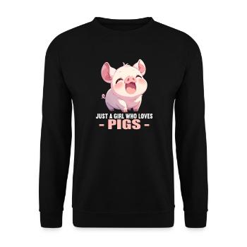 Pig Pig - Unisex Sweatshirt - black - Front - Alina (178cm) & Michal (187cm)