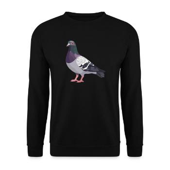 Tauben Taube - Unisex Pullover - Schwarz - Vorne - Alina (178cm) & Michal (187cm)