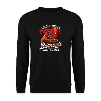 Jingle Bells Turbo Smells Burnouts Funny Car Xmas  - Unisex Sweatshirt - black - Front - Alina (178cm) & Michal (187cm)