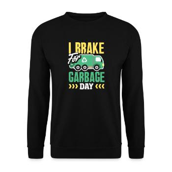 Garbage Day is my favorite day - Unisex Sweatshirt - black - Front - Alina (178cm) & Michal (187cm)