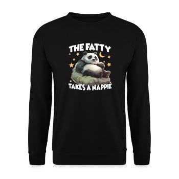 A cozy gift for Panda Sleepyheads - Unisex Sweatshirt - black - Front - Alina (178cm) & Michal (187cm)