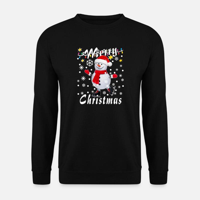 Snowman Merry Christmas - Unisex Sweatshirt - black