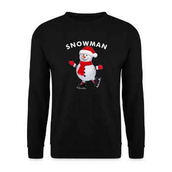 SNOWMAN - Unisex Pullover - Schwarz - Vorne - Alina (178cm) & Michal (187cm)