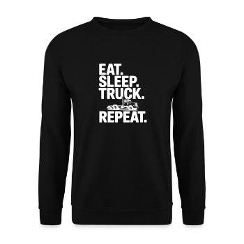 Eat. Sleep. Truck. Repeat. - Unisex Sweatshirt - black - Front - Alina (178cm) & Michal (187cm)