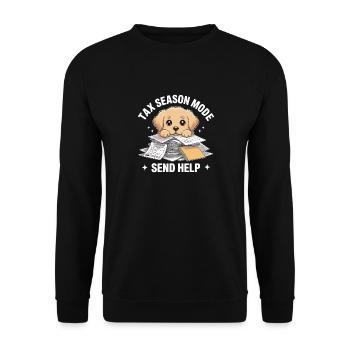 Funny clothes for yellow Labradors Tax explanation - Unisex Sweatshirt - black - Front - Alina (178cm) & Michal (187cm)