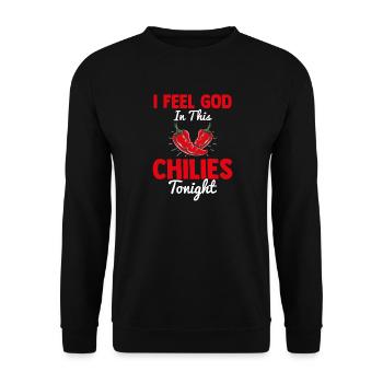 Chili Pfeffer Garten Motiv Chilischotte Geschenk - Unisex Pullover - Schwarz - Vorne - Alina (178cm) & Michal (187cm)