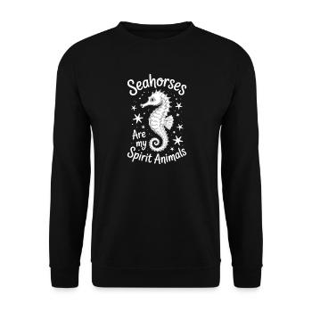 Seahorse Saying Funny Seahorse Gift - Unisex Sweatshirt - black - Front - Alina (178cm) & Michal (187cm)