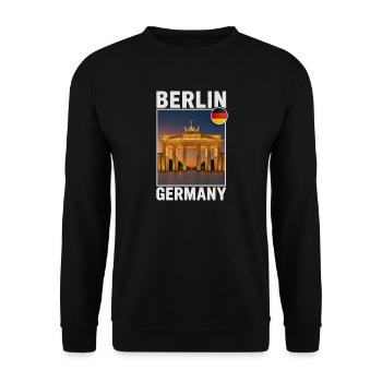 Berlin Brandenburg Gate - Unisex Sweatshirt - black - Front - Alina (178cm) & Michal (187cm)