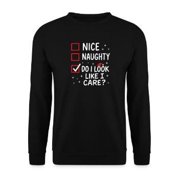 Humour de Noël dit drôle de Noël drôle - Sweat-shirt Unisexe - noir - Devant - Alina (178cm) & Michal (187cm)