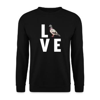 Tauben Taube - Unisex Pullover - Schwarz - Vorne - Alina (178cm) & Michal (187cm)