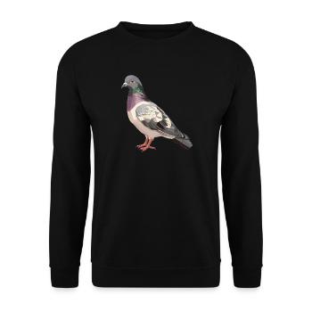 Tauben Taube - Unisex Pullover - Schwarz - Vorne - Alina (178cm) & Michal (187cm)