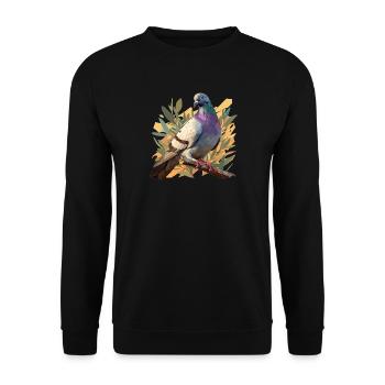 Tauben Taube - Unisex Pullover - Schwarz - Vorne - Alina (178cm) & Michal (187cm)