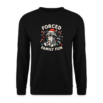Waschbär Weihnachten Humor Lustig Familie Xmas - Unisex Pullover - Schwarz - Vorne - Alina (178cm) & Michal (187cm)