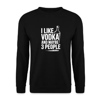 J’aime la vodka et peut-être trois personnes - Sweat-shirt Unisexe - noir - Devant - Alina (178cm) & Michal (187cm)