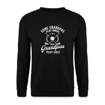 Real Grandpas Play Golf Funny Golfer Grandpa Joke - Unisex Sweatshirt - black - Front - Alina (178cm) & Michal (187cm)