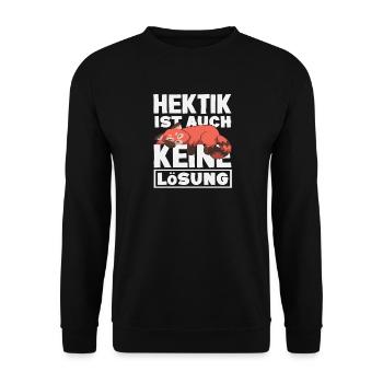 Lustiges Fuchs Keine Motivation Spruch - Unisex Pullover - Schwarz - Vorne - Alina (178cm) & Michal (187cm)