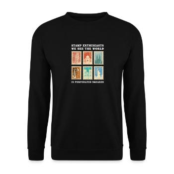Collection de timbres Timbres philatélistes - Sweat-shirt Unisexe - noir - Devant - Alina (178cm) & Michal (187cm)