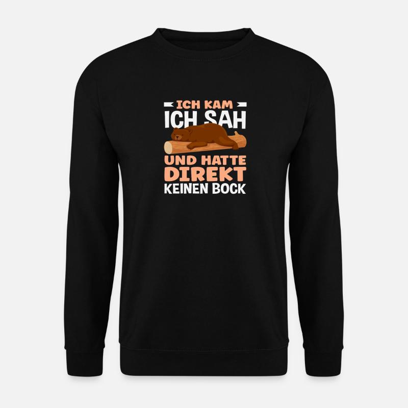 Funny Bear No Motivation Saying - Unisex Sweatshirt - black